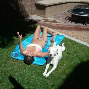 Sun bathing together!