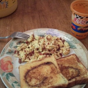 Midnight breakfast...with my little nascar cup