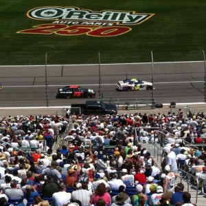 Can you see the Tacoma? Right in front of stands