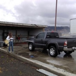 got the hoe washing my car