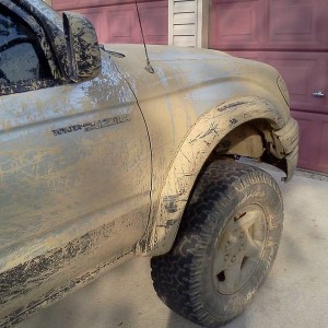 covered in dirt