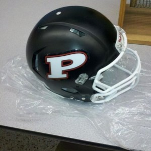 My old high school as of a year ago. Their new football helmets.