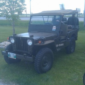 At an antique car show. Real jeep.