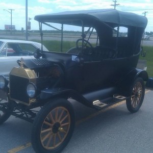 And my dad brought a real classic. Oldest car here a 1915