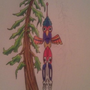 Tattoo my buddies working on for me adding two more trees