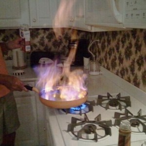 Not live cause TW was trippin but my father in law made bananas foster. Soo