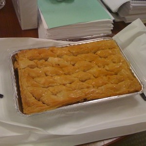 Coworker bought me an entire tray of baklava in appreciation of my help :dr