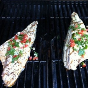 Grilled up some red fish that I just caught about 30 mins ago