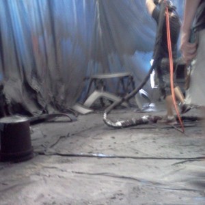 Getting sprayed..