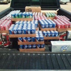 In case you wondered how many cases of "soda" can fit in the bed,
