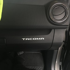 Glove box decal