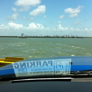 Taking the ferry from port A. To corpus.