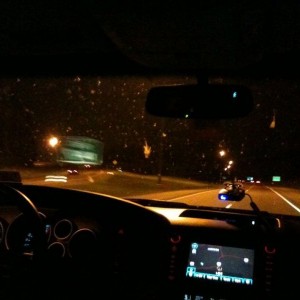 Hard to see but the windshield is covered in bugs, I never seen it so bad, 