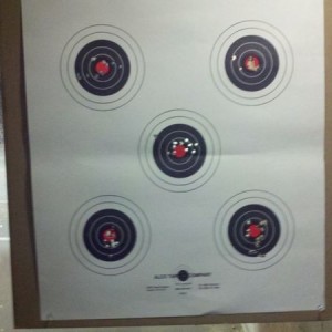Adjusting my new red dot on my M1-Socom 16 @ 50 yards.