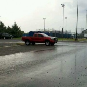 School parking lot, staying away from other ppl