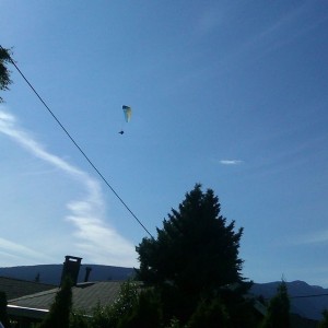 Not sure were he thinks he will land among all the houses. Sent wirelessly 