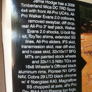 Hahaha what's up hodge!! Representing in 4wd Toyota owner magazine