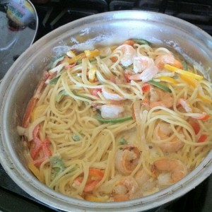 Shrimp spaghetti :hungry: