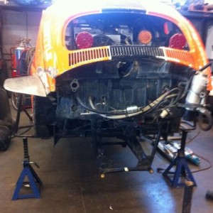 Getting ready to put the motor and tran back in the 5/1600 race car