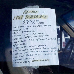 Last line. Classic Toyota enthusiast