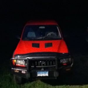 THE RED SLED IN THE DARK
