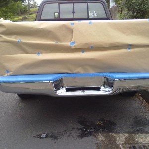 Masked off bumper and tail gate