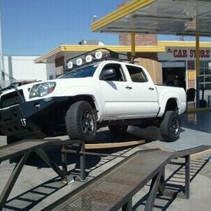 Screwing around at my in-law's lot. He got a call asking if my truck w