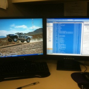 Today I got dual screens at work :)