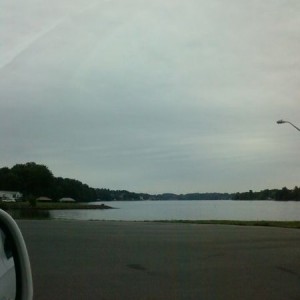 Arriving at the lake.