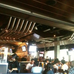 Valhalla. Silver pipes ran beer from the kegs upstairs to the taps behind t