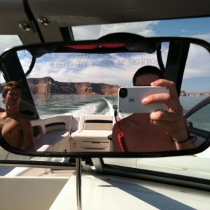 Me and the homie cruising lake Powell. HOLLA!