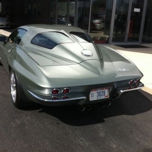 New vette, old body. He also owns a one off newer mustang with the drivetra