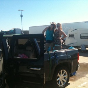 Swimming at the Brad Paisley concert, filled up my friend truck up with wat