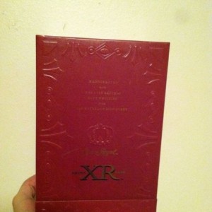 Un opened bottle of crown royal xr