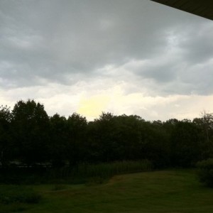 On the porch as the storm rolls in