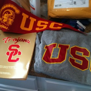 My wife got accepted to USC and they sent her a little welcome aboard gift.