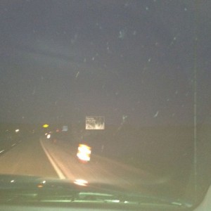 Hard to see because flash and window so dirty. But I'm finally in NY! 