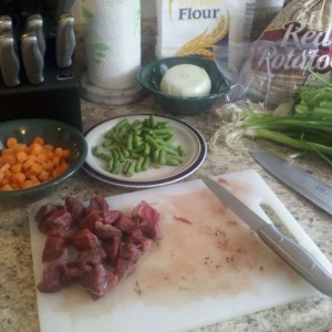 Making elk stew!! Yum!