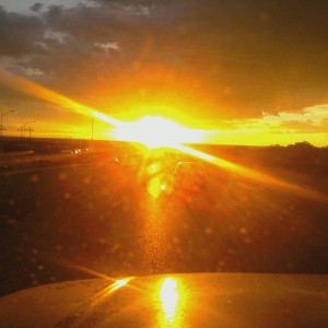 New Mexico sunet.... Makes it hard to see!!! ;) (or maybe I just need to cl