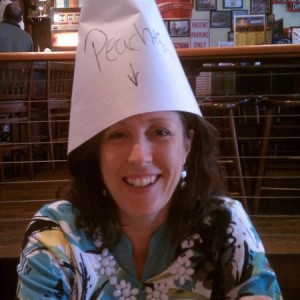 My hat read "Had peaches for breakfast".