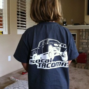 Daughter sporting the SoCal Tacoma's shirt