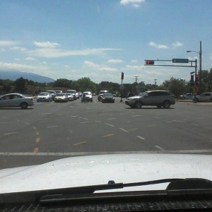 Not sure if you can see but theres a d-bag on a bicycle in the turning lane