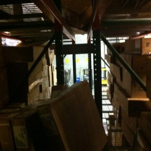 Hiding in boxes at work