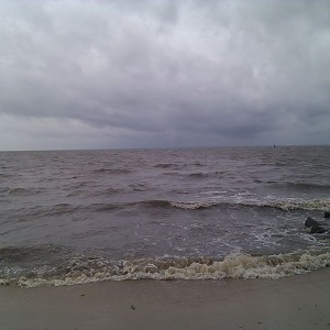 The Chesapeake bay is angry. Time to batten down the hatches for Irene.