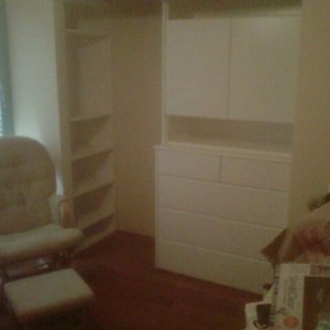 Installed some custom cabinets in the nursery this morning ......... Sent f