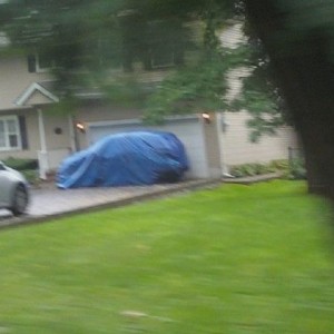 Neighbor getting ready for Irene. WTF??