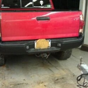 Bed linered rear bumper