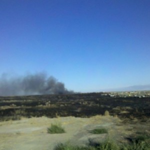 Burning tires