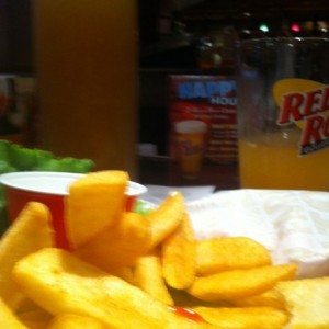 Double fisting at red robin lol got the big one free. Wished I didn't 