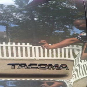 Took off side badges and painted them black
